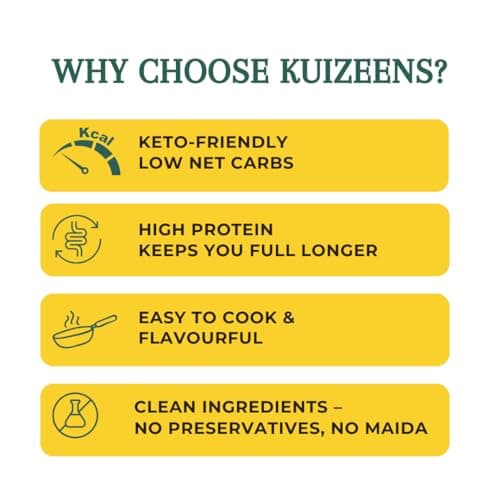 Millet Me by Kuizeens Keto Hamper - 450g | Keto Flour 250g/Noodles 110g/Rice 100g/4 Pcs Chocolate |Extremely Low Carb Atta|Zero Added Sugar Keto Sweets|Jain | No Onion & Garlic — image 4