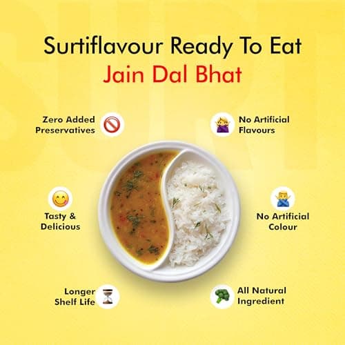Surtiflavour Authentic Jain Dal Bhat, Ready-to-Eat Indian Dish, 300 Gram, Gluten-Free, Preservative-Free (Pack of 2) — image 4