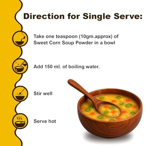 Manish Mangla Sweet Corn Soup Powder 500g – Instant Soup Mix, No Onion No Garlic, Quick & Easy Preparation, Rich Corn Flavor, 100% Vegetarian, Healthy Snack Option, Long Shelf Life — image 5