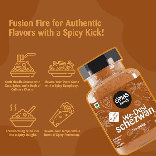 Omas Fresh No Onion No Garlic Special Masala Combo For Jain | Jain Schezwan Seasoning, Cheddar Cheese Powder, No Onion No Garlic Peri Peri & Noodles Magic Masala,4 Count — image 2