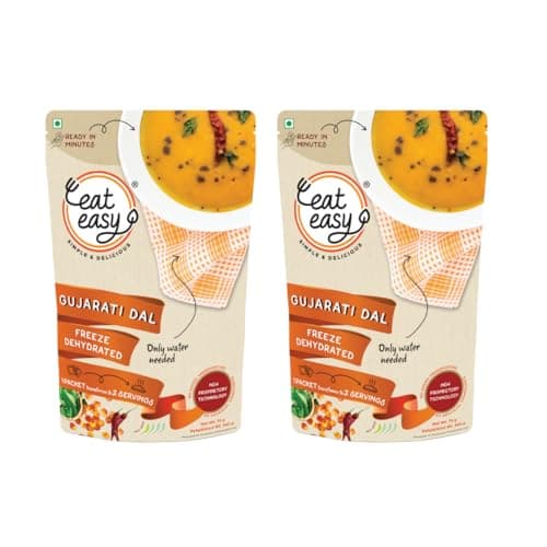 Eat Easy Ready To Eat Jain Dal Khichdi, 92gm (Pack of 2) | Light on Stomach High Protein & Fiber, Freeze Dehydrated Healthy Instant Food for Travel, Office | No Preservatives | No Onion, No Garlic | Just Add Water and Cook — image 8