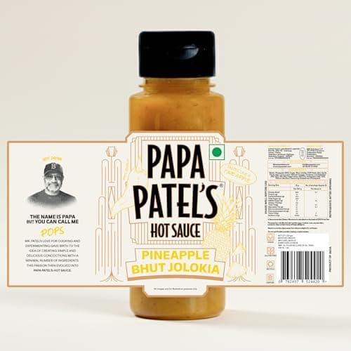 Papa Patel’s Pineapple Bhut Jolokia Hot Sauce (250g) — Real Pineapple (25%) | Authentic North East Indian Ghost Peppers | The Ultimate Sweet-Heat Balance | Slow-Crafted for Gourmet Depth | Artisanal Fire & Pure Flavor | No MSG, Vegan & Gluten-Free — image 3