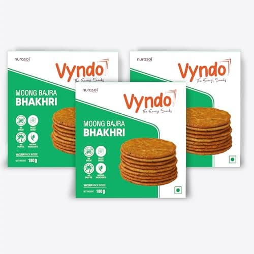 Vyndo Jeera Bhakhri - Pack of 2 (180 gm each), Millet Snacks, Healthy Snacks, Gluten free, No wheat, Best Fasting (Upwas) Snack, Diet friendly — image 4