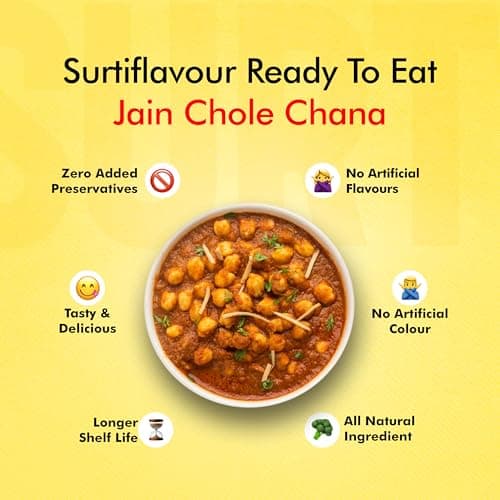 Surtiflavour Authentic Jain Chole Chana, Instant Ready-to-Eat, 250 gram, Gluten-Free, Preservative-Free, Vegetarian (Pack of 1) — image 4