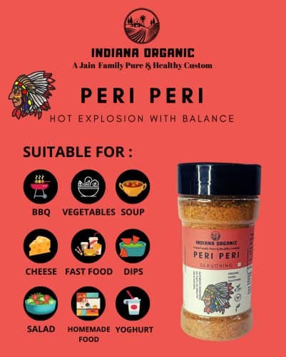 Indiana organic bbq | peri peri | pizza seasoning - combo of 3 Jain seasoning. No onion and garlic. — image 4