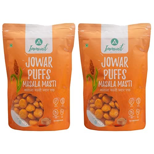 Immunit Gluten Free, Low Fat Masala Masti Jowar Puffs | Healthy & tasty office/party snack, No Preservatives, 60 Grams — image 3
