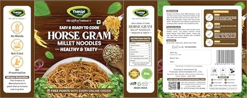 Thanjai Natural Horsegram Millet Noodles 200g Grams of Homemade Natural Millet Noodles(No Preservatives, No Chemicals, No Artificial Extract) — image 2