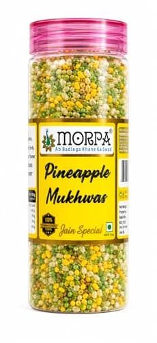 MORPA Pineapple Mukhwas, Jain Special, with Fennel Seeds, Dates, Amaranth Seeds & Menthol, 100% Veg