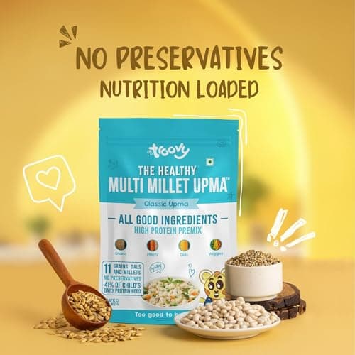 Troovy High Protein Premix | All Natural Ingredients | No Palm OIl | No Preservatives | Made with the goodneess of 10 grains (Pack of 2, Upma) — image 3