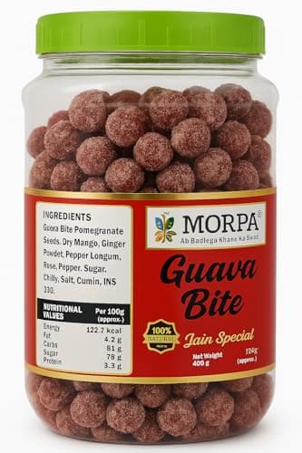 Morpa Guava Bite Candy Tangy and Sweet Guava Balls Jain Special 100% Natural Fruit Candy Mouth Freshener & Snack — image 3