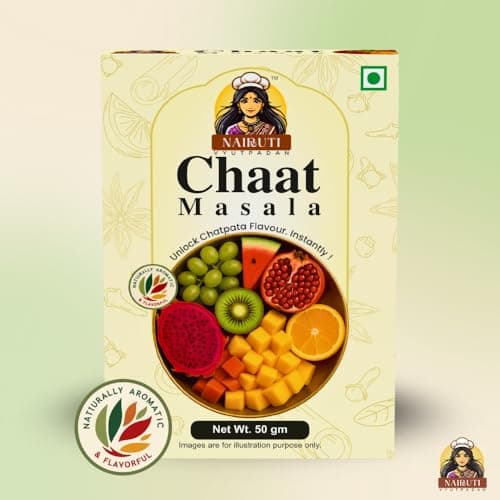 Nairuti Vyutpadan Chat Masala (Jain Friendly) 50g | No Onion No Garlic | Tangy & Spicy Chaat Masala Powder | Sprinkle for Fruits, Salads, Snacks & Street Style Flavour | No Preservatives — image 7