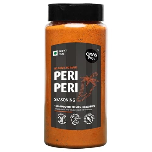 Omas Fresh Jain American Peri Peri Seasoning | No Onion, No Garlic Peri Peri Seasoning Best for Makhana, Pop-Corn, Savouries (65g) — image 8