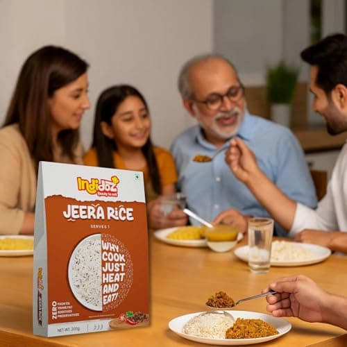 Indidoz Jeera Rice Ready to Eat | Fragrant Basmati Rice Cooked with Cumin Seeds | Authentic Indian Flavoured Rice | Heat & Eat Meal | No Preservatives | 200g — image 4