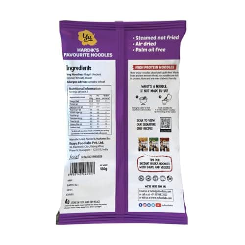 Yu Foodlabs Fab Noodles-Low Carb&High Protein-Zero Maida&Made Using Special Grade Atta-Not Fried Healthy Wheat Noodles-No Preservatives&100% Natural-5 Mins-Serves 6-300 Gram(Pack Of 2) — image 2