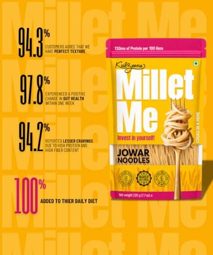 Millet Me by Kuizeens Gluten-Free Jowar Noodles - 220G (Pack of 2 ) | High-Protein SorghumNoodles | Gluten-Free Delight | Easy-to-Make | No MSG | No Preservatives | Low Glycemic |Jain | No Onion & Garlic — image 2