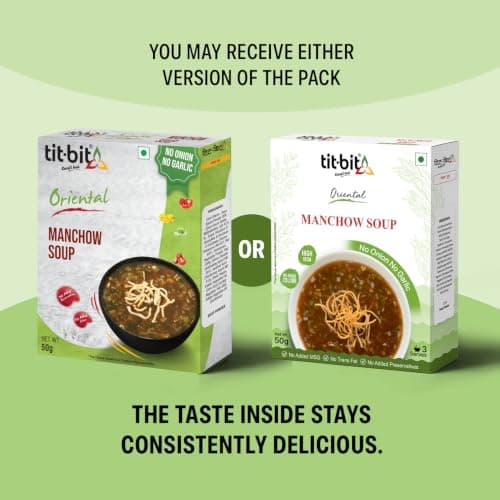 Tit-Bit Oriental - No Onion No Garlic Veg Manchurian Masala, Schezwan Fried Rice Masala, Tomato, Sweet Corn & Manchow Soup - Quick & Easy to Make - Pack of 5 (250g) — image 4