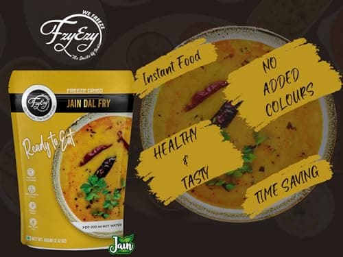 FzyEzy Freeze-Dried Jain Dal Fry – 60g | Authentic Jain Indian Meal | No Onion, No Garlic | Instant & Ready-to-Eat | Gluten-Free | Preservative-Free | Wholesome & Flavorful Jain dish — image 5