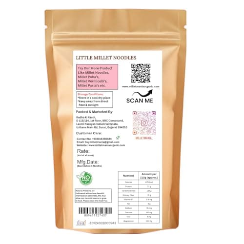 Millet Mania Little Millet Noodles | Healthy & Nutritious Noodles | No Maida, Non-Fried | 100% Vegan | Easy to Digest | Indian Origin (pack of 1) — image 2