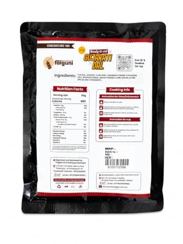 Falguni Gruh Udhyog (FGU) Jain Gujarati Dal Ready To Eat 60G | Sweet & Spicy Lentil Curry | Heat & Eat Traditional Gujarati Meal | Suitable with Rice, Khichdi & Roti — image 2