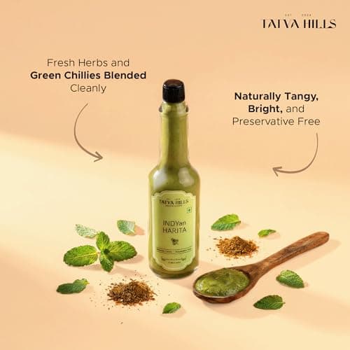 TatvaHills Superfoods INDYan Harita Green Chilli Herb Sauce | Fresh Coriander & Green Chilli Condiment | Spicy Herbal Dip for Momos, Snacks & Marinades | Preservative Free | 60g — image 5