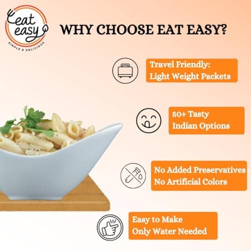 Eat Easy Ready To Eat Jain Pasta- 100gm (Pack of 2) | Freeze Dehydrated | Just Add Water and Cook | No Onion No Garlic, Vegetarian Healthy Instant Creamy Pasta Food for Travel, Trekking, Campign, Hostel — image 4