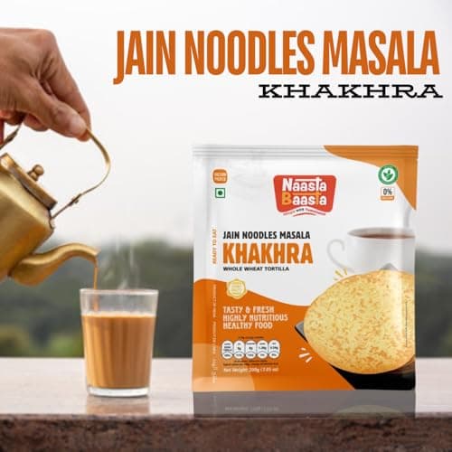 Naasta Baasta Jain Noodles Masala Khakhra - Savory, Crispy, Vegan, Pack of 4, Unique Flavor, Indian Snack 200g, Pack of 4 — image 3
