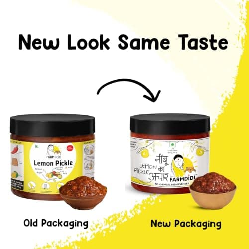 FarmDidi Crushed Lemon Pickle 325g in Fresh | Homemade Oil-Free Nimbu ka Achar with No Onion or Garlic | Traditional Lemon Chunda Style Sweet & Sour Pickle | Grandma’s Taste, Indian Homemade Achar — image 3