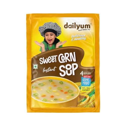 Dailyum Instant Sweet Corn Soup | Pack of 5 | Ready To cook Instant Soup |100% Natural | No MSG | No Chemical Preservatives | No artificial Flavours | Each 50g pack Serves 4 — image 3