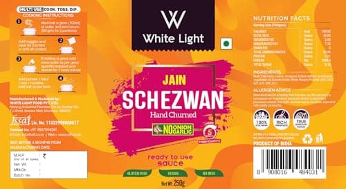 White Light Food Jain Schezwan Sauce l No Onion No Garlic l Ready to Eat Healthy Food - Pack of 2, 250g Each — image 3