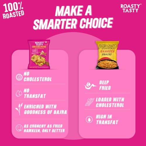 Roasty Tasty Cornflakes Mixture Roasted Namkeen 200 G | Palm Oil Free Snack | Replacement of Fried Namkeen & Bhujiya | Ideal Millet Namkeen | Low Calorie Snacks - Roasted Namkeen — image 4