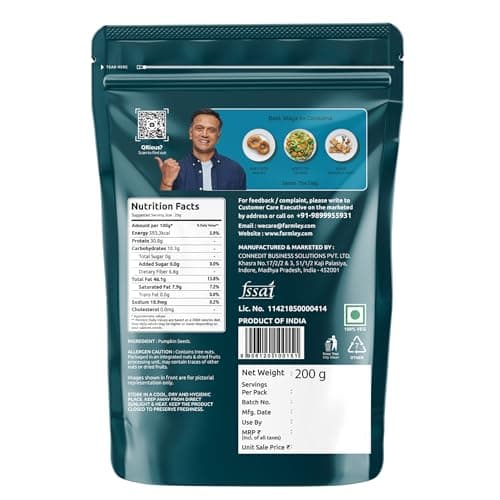 Farmley Edible Seeds Combo 400 g | Chia Seed + Sunflower Seed + Pumpkin Seed I Superfood Mix for Healthy Eating | Rich in Protein & Fiber (200g, each) (Pack of 2) — image 2