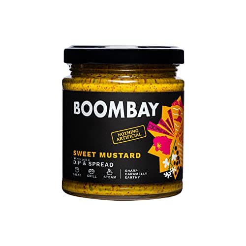 BOOMBAY Sweet Mustard Dip and Spread 190g | Nothing Artificial | No Bad Oils | No Refined Sugar | Plant Based | No Onion or Garlic | Use as a Salad Dressing, Marinade for Grill, Spread on Bread