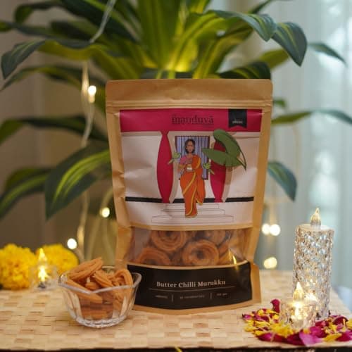 The Manduva Project Butter Chilli Murukku 300g | Jain No Onion No Garlic | Crispy South Indian Snack with Butter & Chilli | Perfect Tea-Time Munch | No Preservatives — image 5