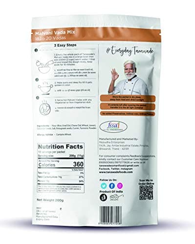 Tanawade’s Smart Food Instant Malvani Vada Mix – Pack of 2 • Ready‑to‑Cook Konkan‑Style Rice Fritters • No Preservatives • 5–7 min Prep • Hand‑Picked Flavours — image 2