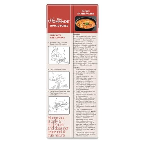 Dabur Hommade Tomato Puree : Made from Ripe Tomatoes with No Added preservatives - 200 gm — image 7