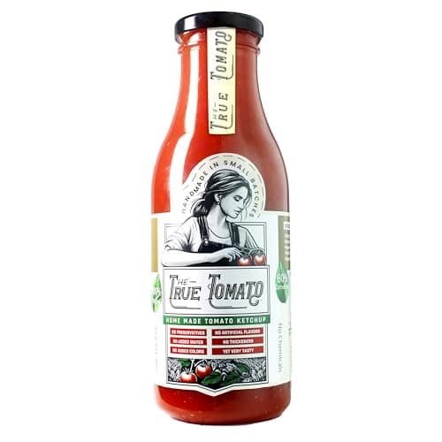 The True Tomato Ketchup 550 Gram | Handmade And Fresh | Natural |1940 gm tomatoes in 1 kg ketchup |No Chemicals,No Added Colors,No Cornstarch, No Oils, No Preservatives,No Thickeners