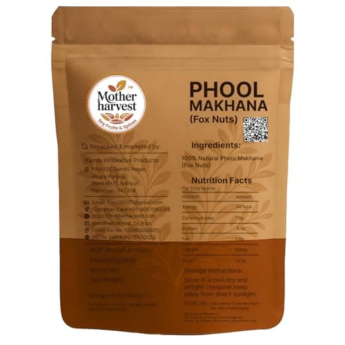 Mother harvest Prasadam Makhana | Crunchy Phool Makhana | Handpicked 4+ Sutta | Fox Nuts/Lotus Seeds | Gorgon Nut | Healthy Diet Immunity Booster Snacks | Rich in Calcium & Maintains Weight | 200gm — image 2
