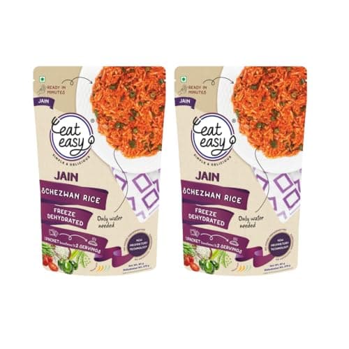 Eat Easy Ready to Eat Jain Schezwan Rice – 95g Each (Pack of 2) | No Garlic & Onion, No Moisture, Freeze Dehydrated, Instant Chinese Style Veg Rice for Quick Lunch, Dinner | No Preservatives | Just Add Hot Water — image 3