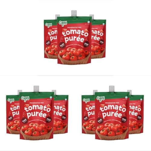 CURRYiT Tomato Puree | Made With 100% Fresh Hand Picked Tomatoes | No onion & Garlic | Tomato Paste For Cooking Pasta & Curries | No Added Preservatives or Colors | Pure & Natural (100g x 3) 300g — image 8