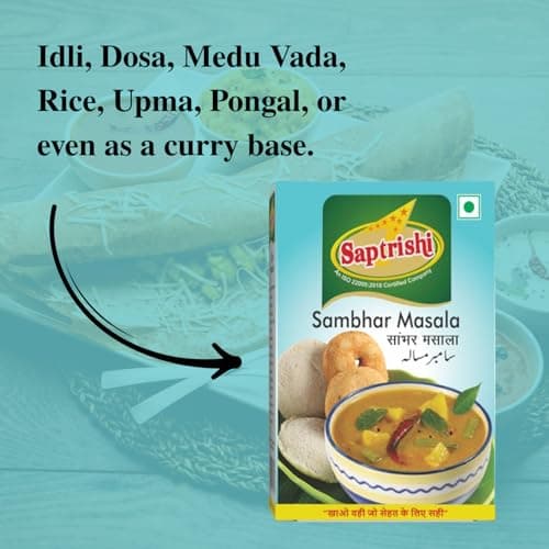 SAPTRISHI Sambhar Masala 50g | Authentic South Indian Spice Blend | Ideal for Sambar, Rasam & Vegetable Stews | No Onion, No Garlic | 100% Natural Ingredients — image 5