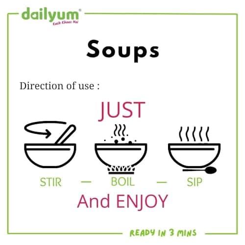 Dailyum Instant Tomato Soup 50g | No Onion No Garlic | Ready To Eat Instant Soup |100% Natural | No MSG | Gluten-free | Serves 4 | Jain | Pack of 5 — image 4