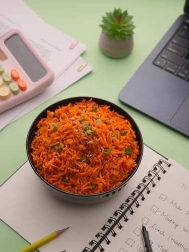 Bowlful Jain Schezwan Rice | Ready-to-Eat Meal | No Onion No Garlic | Spicy Indo-Chinese Rice | Natural Ingredients | 70g Net Weight (250g After Rehydration) | Pack of 3 | No Added Preservatives & Colours | Microwaveable — image 6