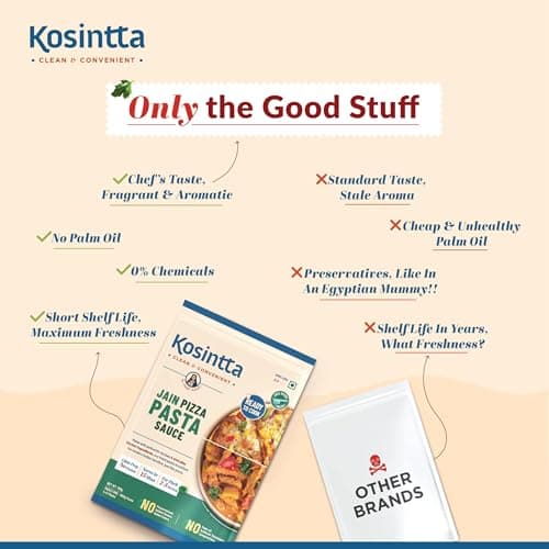 Kosintta Jain Pizza Pasta Sauce | Ready-to-Cook Italian Style Sauce | Cooks in 15 Minutes | Serves 2–3 | No Preservatives & No Palm Oil | Tasty & Aromatic | Fresh Small-Batch Sauce | 150g — image 5