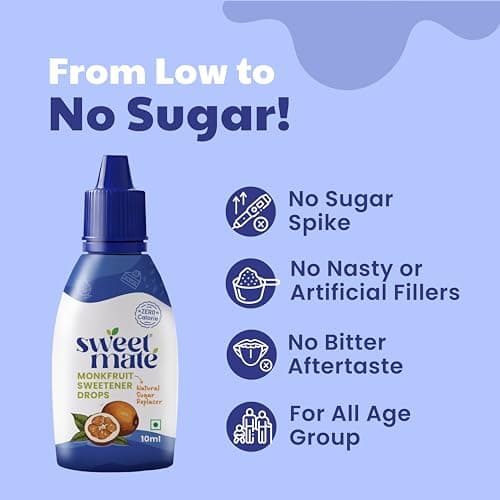 Sweetmate Monk Fruit Drops - 10ml | 1:1 Natural Sugar Replacer | Zero Calories, Diabetic & Keto Friendly | Tastes Just Like Sugar | Ideal for Tea, Coffee, Baking & Cooking — image 4