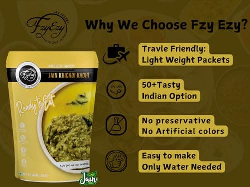 Jain Khichdi Kadhi | Freeze Dried | Ready to Eat Combo Meal | Authentic Jain Taste | Preservative Free, Gluten Free, No Onion No Garlic | Add Hot Water & Enjoy | Ideal for Travel, Office, and Quick Meals — image 7