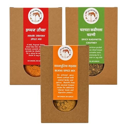 Do Chutki Buknu + Jiravan + Kadipatta Combo | Three Regional Spice Blends | No Preservatives | No Artificial Colors | Pack of 3 × 100g