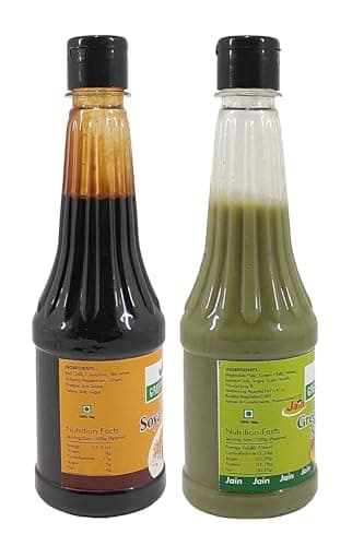 Green Piece Jain Sauce WIth No Onion/Garlic Soya sauce & Green Chilli Sauce(Pack of 2) Sauce (1000 ml) — image 3