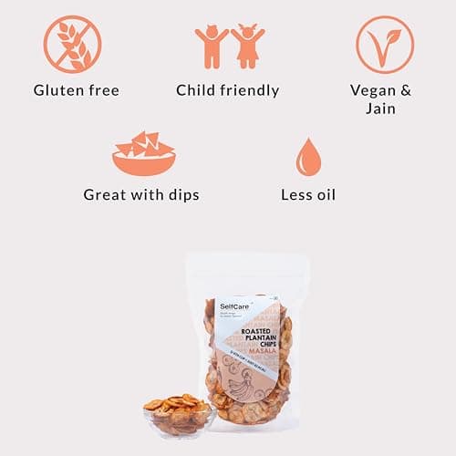 SelfCare By Suman Agarwal Roasted Plantain Chips - Plain & Masala - (Combo Pack) 125g Each| Healthy - Gluten Free | Savoury - Namkeen - Grocery | Workout - Tea time Snacking | Jain & Travel Friendly — image 5