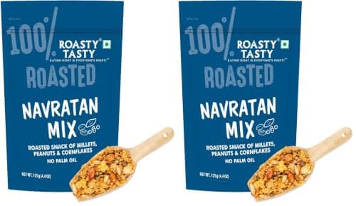 Roasty Tasty Navratan Mix 125g | Healthy Roasted Namkeen with Millets, Peanuts & Dry Fruits | No Palm Oil Snacks & Millet Namkeen | No Added Sugar | Protein-Rich Indian Snack | Guilt-Free Tea Time Mix | Clean Label Snacks for Adults — image 8