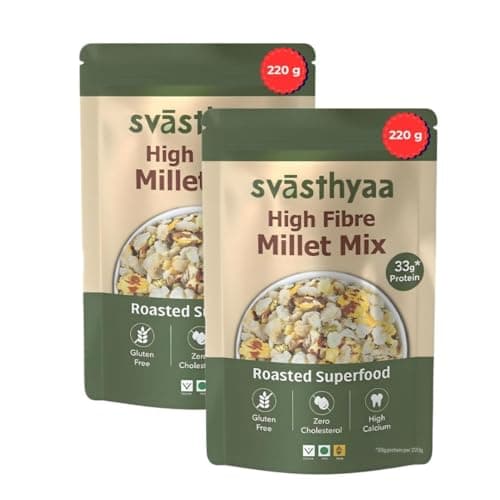 Svasthyaa High Fibre Millet Mix | Roasted Chivda Namkeen with Jowar, Chana Jor, Moong Jor & Corn Flakes | Healthy Ready to Eat, Sugar Free, Gluten Free, Diabetic Friendly Jain Snack | Protein Rich 220g - Pack of 1 — image 8